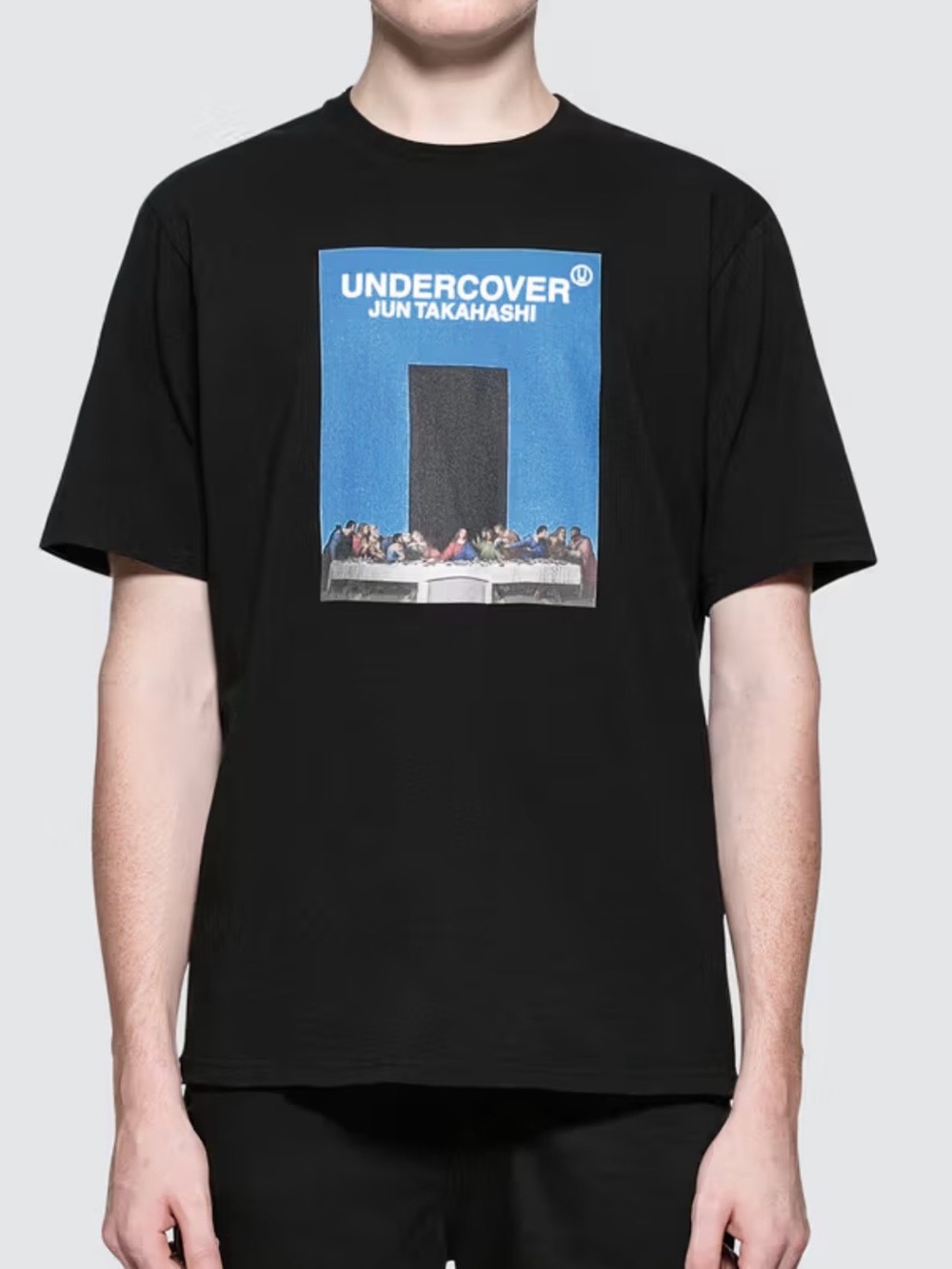 Undercover Black T‑Shirt with Blue Panel Artwork